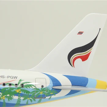 1:87 Моделиране на тайланд Банкок Airways Пътнически самолет A320 Модел самолет Риба Боядисана Версия на Смола Статична украса на Подарък