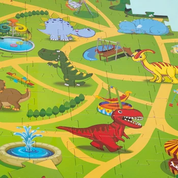 100 бр Динозавър Свят пъзел Децата Карикатура на Животните Парк Детски Играчки, Пъзели дошкольные Образователни Играчки за детски играчки