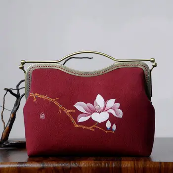2020 Нова Висококачествена Чанта През рамо Чанта Национален Стил, Ръчно Рисувани Златна Чанта