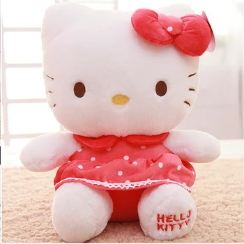 33 см карикатура на Hello Kitty Плюшени играчки Kt Котка е Кукла Играчка Pad Възглавница Hello Kitty Cat червена рокля
