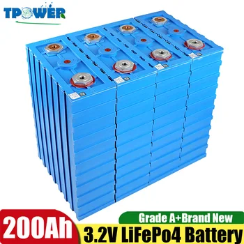 4бр Lifepo4 200AH High Capacity Battery Pack съвсем нов 12V 24V 36V 48V САМ Cells For RV Solar System EU US Tax Free