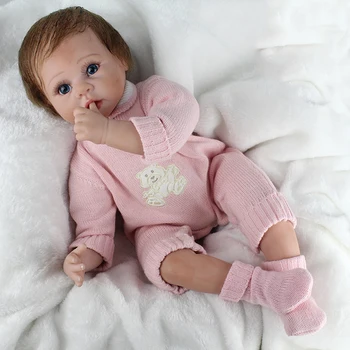 55 см 3/4 Силиконови Крайници, Живи Истински bebe момиче reborn Кукли Реалистична симулация Бебета Играчки на децата най-добрия Подарък и розовата шапка