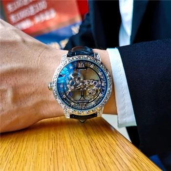 AOKULASIC Автоматични Часовници За Мъже на Най-добрата Марка на Луксозни Спортни Механичен Часовник За Мъже на S Выдалбливают Водоустойчив Ретро Relogio Masculino