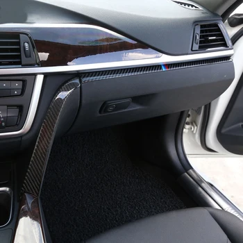 Carbon Fiber Car interior styling Copilot Ръкавица box handle decoration cover trim Stickers For BMW 3 4 Series 3GT F30 F31 F32 F34