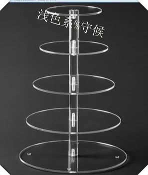 Crystal Clear round 5 Tier Acrylic Cake Stand/Cupcake Wedding Cake Stand wedding decoration