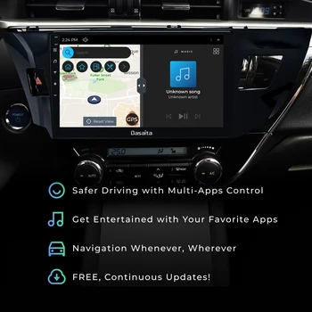 Dasaita Кола стерео приемник 1 din за Toyota Corolla 2016 Android Авто 1280*720 IPS С Apple Carplay GPS DSP радио
