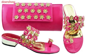 Doershow Италиански обувки с подходящи Торби за сватба Дамски Обувки и чанта в тон за парти Нигерийская обувки и чанта Комплект!Sbf1-10