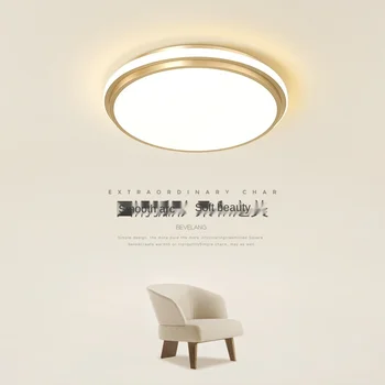 LED главна спалня на тавана лампа Скандинавски топъл и романтичен led стая лампа прост съвременен творчески кръг преминаване декоративна лампа