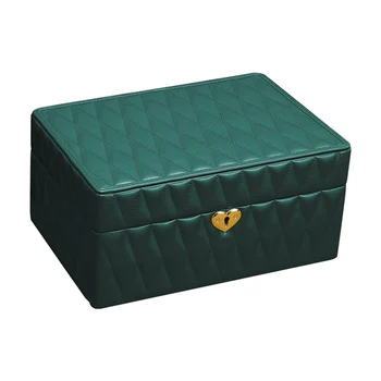 Nordic Luxury Jewelry Storage Box Organizer for Girl with Lock Multi Layer Jewelry Box Storage Organizer Case Обеци Дисплей
