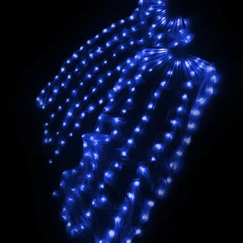 Ruoru Кралят Танц на Корема LED Коприна Фен Воали, Цветни Етап Подпори Костюми за изказвания Светват LED Дъгата Коприна Фен на Завесата
