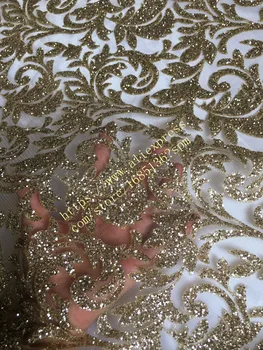 блестящо злато склеило блясък африкански тюлевое дантела гореща разпродажба френска чиста лейси плат Manning-88024 за моден рокли