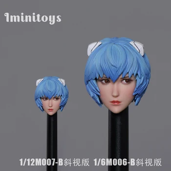 В наличност Iminitoys 1/12 Scale Cos Maiden Warrior Head Sculpture with Blue Hair M007 for 12