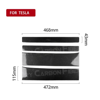 Въглеродни Влакна Авто Праг Защитен Стикер Против Надраскване Чехъл Педали Охрана Стикер Калъфи За Tesla Model X-2019