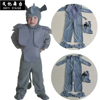 Детски костюми на животни, костюми носорог, изнасяни в Европа и Америка, единични сладки мультяшные костюми носорог