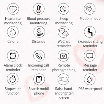 Жените Smart-Часовници,Сензорен Екран и Дами Умни Часовници За Момичета Монитор на Сърдечната Честота, Кръвното Налягане За iOS и Android NY13 NY12 Плюс