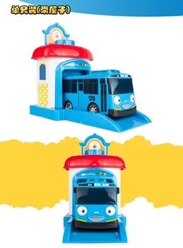 [ Забавно ] 50 компл./много Мащабна модел Тайо малък автобус децата миниатюрен автобус baby oyuncak гараж тайо автобус кола превозни средства детски играчки