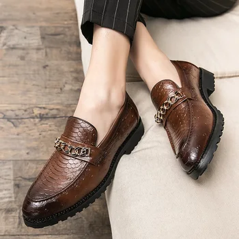 Италиански Лоферы Мъжки Модел Обувки От Естествена Кожа Модерен Мъжки Официални Мокасини За Мъже Ежедневни Луксозни Мъжки Oxfords