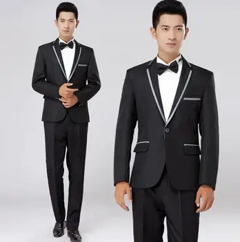 Каки черно на бяло сиво сватбена рокля 2020 нов прием на мъжки приталенные костюми за мъже от последните проекти на палтото панталони костюм + панталони + вратовръзка