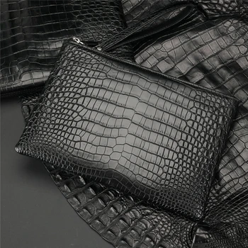Крокодилска кожа, е с голям капацитет клип чанта кожена чанта плик мода за свободното време чанта бизнес чанта