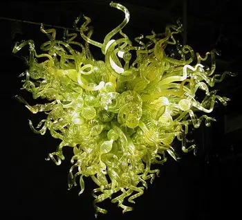 Модерен Дизайн, Изкуство Выдувной Зелен Стъклен Декоративен Светлината на Полилеи LED