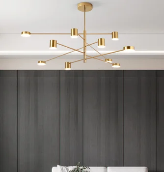 Модерна led метална спалня, кабинет и хол прост светлина луксозна трапезария полилей творческа личност Скандинавските лампи