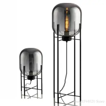 Модерните Стъклени Led Восъчни Тиква Етаж Лампа, Стоящ на осветителни Тела за Хол Четири Крака Настолни Лампи, маса за Хранене, Спалня Лампа Lamparas
