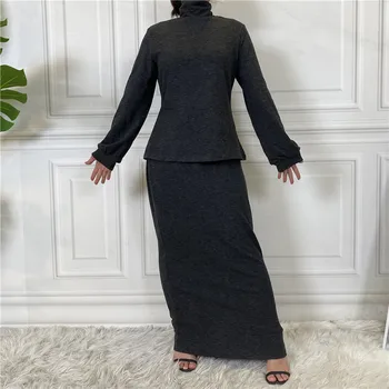 Мюсюлманска Мода Прост Турски Плътен Цвят Рокля, Костюм В Абая На Дубай, Турция Мюсюлмански. → Рокля Ислямска Облекло Молитва Облекло 2021