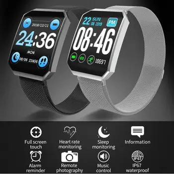 Неръждаема Стомана Смарт Часовници Кръвно Налягане наблюдение на Сърдечната Честота Съобщение за Напомняне За Повикване Ръчни Часовници за iPhone 12 Huawei Samsung, LG