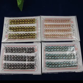 Нов Зашеметяващ Териза Перлени Бижута Свободни Перли 7-8 мм Плоска Кръгла Истински Сладководни Перли За Жени САМ да Прави Обеци Пръстени