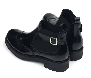 Нови зимни ежедневни мъжки ботильоны мъжки обувки черни издълбани слипоны обувки челси мъжки обувки
