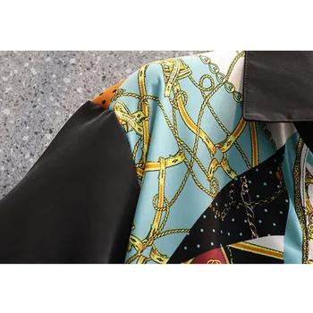 Плюс Размер Женствена Мини Рокля Градинска облекло 2021 Лято Елегантна Мода Копчета Драпированная Риза с Къс Ръкав в стил Мозайка Vestidos Vintage