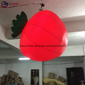 Подгонянный раздувной топчета ягоди балон led висящи гигантски раздувной с led светлина