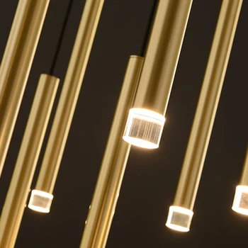 пръстен дизайн хол LED полилей стоманена лампа AC110V 220V фоайето на хотела, висящи лампи