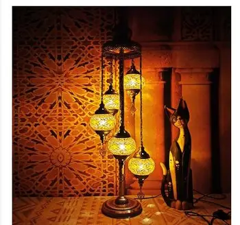 Ретро под лампа спалня хол бар етническа ръчно изработени романтични турски цвят 5 торшеров