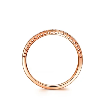 Сега Диамантен Годежен Пръстен Solid 14К Rose Gold Jewelry 0.12 ctw Кръглата Форма на Естествени Диамантени Пръстени За Жени