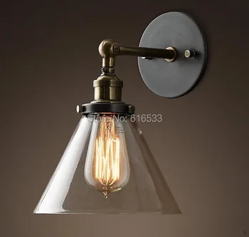 Таван На Стари Индустриални Ретро Блясък На Стъкло Мед Едисон Стенни Аплици Лампа Баня Спалня Огледало Начало Декор Лампа