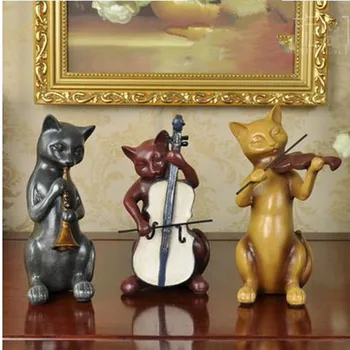 Творческа музика на котката занаяти, Европейски декорация на дома, домашния офис, ресторант настолна мебели, красиви подаръци
