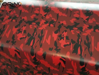 Червено-Черен Винил Камуфляжный Модел Wrap Air-Release Залепваща Фолио Листове с Въздушно Пускането на Мехурчета Безплатно Пълен Кола Опаковка