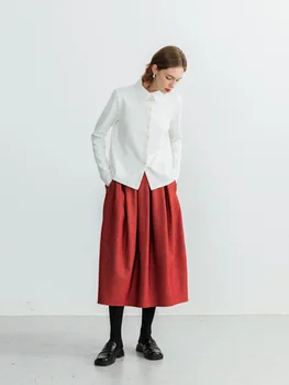 【Biutefou】Оригинален дизайн 2021 Зимни дамски трикотажная еластична поло в памучна риза