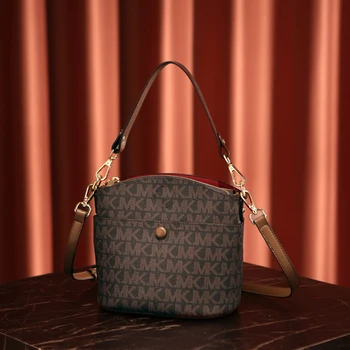 Корпоративна дизайн луксозни дами кофа чанта на едно рамо с голям капацитет на куриерски портфейли женски плътен цвят чанти